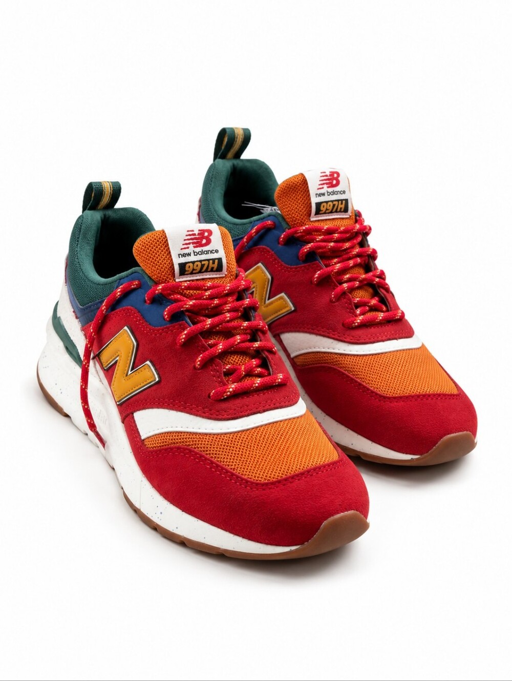 Women New Balance 997H Red, Orange & Green Colorblock Sneakers, Women 8.5